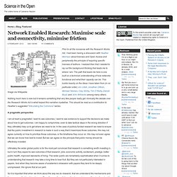 Network Enabled Research: Maximise scale and connectivity, minimise friction