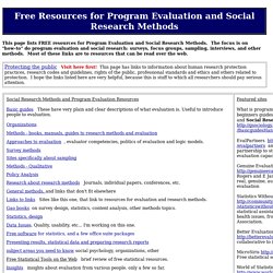 Social Research Methods and Program Evaluation