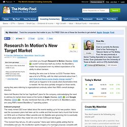 Research In Motion's New Target Market (RIMM)