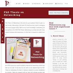 Research PhD Thesis on Networking (Paper Writing/Publishing/Thesis)