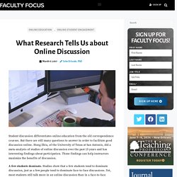 What Research Tells Us about Online Discussion