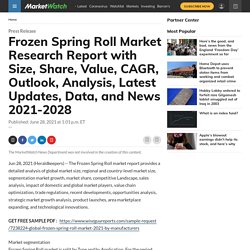 Frozen Spring Roll Market Research Report with Size, Share, Value, CAGR, Outlook, Analysis, Latest Updates, Data, and News 2021-2028