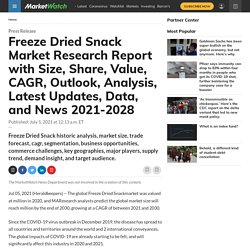Freeze Dried Snack Market Research Report with Size, Share, Value, CAGR, Outlook, Analysis, Latest Updates, Data, and News 2021-2028