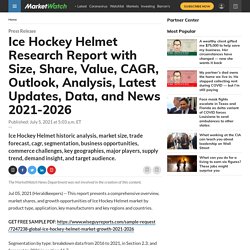 Ice Hockey Helmet Statistics, Development and Growth 2021-2028