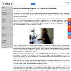 Get the Best of Research Papers- The Custom Writing Manner