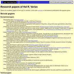 Research papers of Hal R. Varian