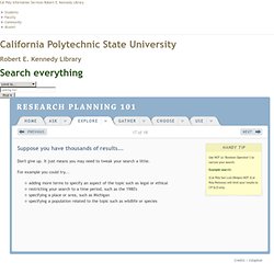 Research Planning 101 - Explore