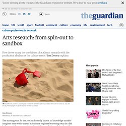 Arts research: from spin-out to sandbox