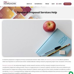 Research Proposal Services Help