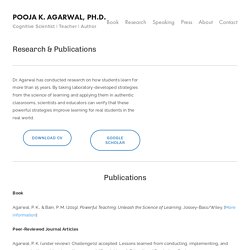 Research & Publications — Pooja K. Agarwal, Ph.D.