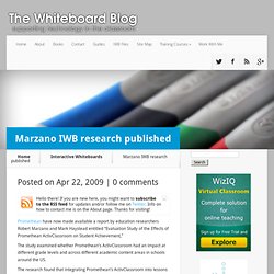 Marzano IWB research published