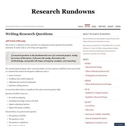 Writing Research Questions