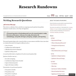 Writing Research Questions