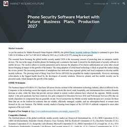 MARKET RESEARCH FUTURE - Phone Security Software Market with Future Business Plans, Production Deman
