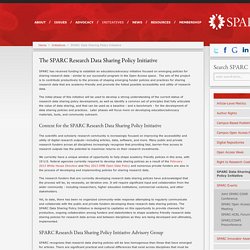 SPARC Research Data Sharing Policy