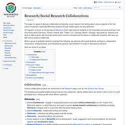 Research/Social Research Collaborations