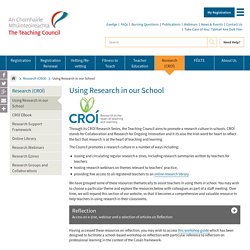 Using Research in our School - Teaching Council