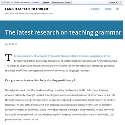 The latest research on teaching grammar