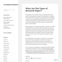 What Are The Types of Research Paper? – termpaperchampions