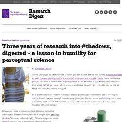 Three years of research into #thedress, digested – a lesson in humility for perceptual science
