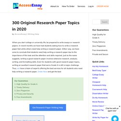 Research paper topics