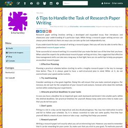 6 Tips to Handle the Task of Research Paper Writing - Erka hardley