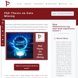 Research PhD Thesis on Data Mining (Thesis Writing Service)