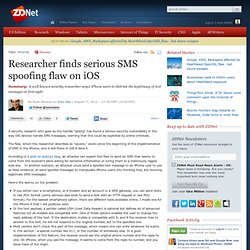 Researcher finds serious SMS spoofing flaw on iOS