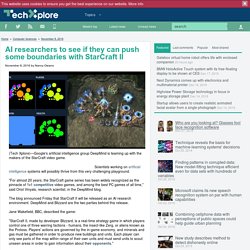 AI researchers to see if they can push some boundaries with StarCraft II