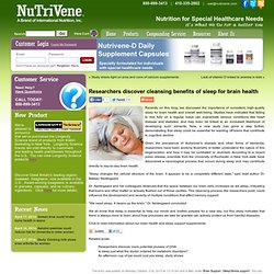 Researchers discover cleansing benefits of sleep for brain health « NuTriVene – Our Blog