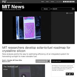 researchers develop solar-to-fuel roadmap for crystalline silicon