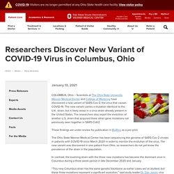 Researchers Discover New Variant of COVID-19 Virus in Columbus, Ohio