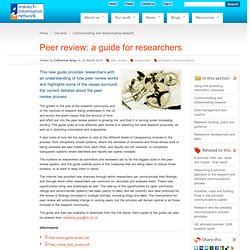 Peer review: a guide for researchers