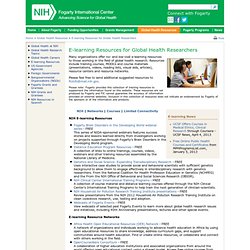 E-learning Resources for Global Health Researchers - Fogarty International Center @ NIH