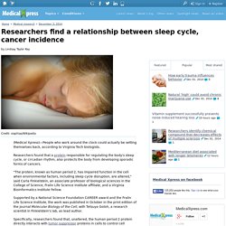 Researchers find a relationship between sleep cycle, cancer incidence