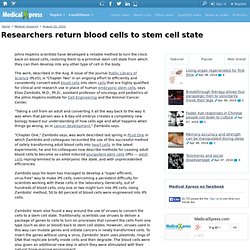 Rejuvenate Blood Cells using Stem Cells