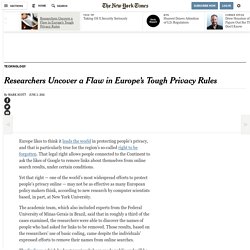 Researchers Uncover a Flaw in Europe’s Tough Privacy Rules