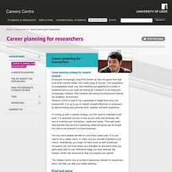 Career planning for researchers - University of Leeds Careers Centre