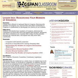 Featured Lesson Idea: Researching Your Members of Congress