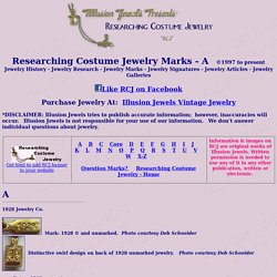 Researching Costume Jewelry History Jewelry marks "A"