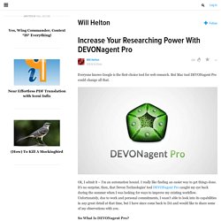 Increase Your Researching Power With DEVONagent Pro