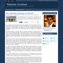 Les réseaux sociaux au travail - Valentin guislain