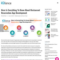 Restaurant Reservation App Development