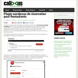Plugin wordpress de réservation pour Restaurants