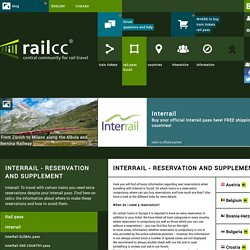 Interrail - Reservation and supplement