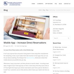 Mobile App – Increase Direct Reservations