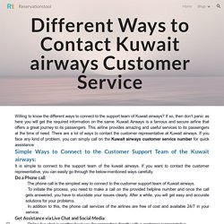 Reservationstool - Different Ways to Contact Kuwait airways Customer Service