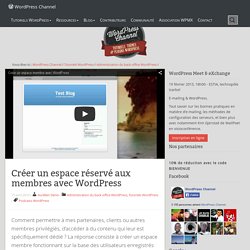 Créer un espace réservé aux membres avec WordPress