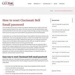 How to reset Cincinnati Bell Email password