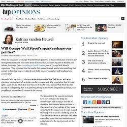 WP: Will Occupy Wall Street’s spark reshape our politics?